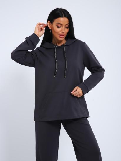 Костюм с капюшоном, футер с лайкрой (01045, антрацитовый) - фото 6