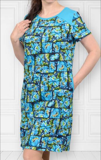 Платье с боковыми карманами, бирюза (465-1) - фото 2