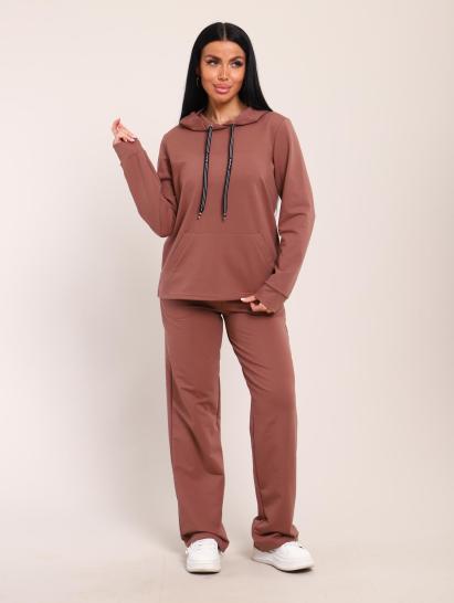 Костюм с капюшоном, футер с лайкрой (01045, коричневый) - фото 15