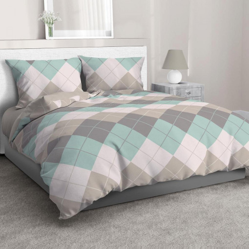 Комплект постельного белья Клетка Паддингтон бязь ГОСТ - фото 1