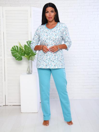Пижама с брюками футер с начёсом, голубой (949-2) - фото 11