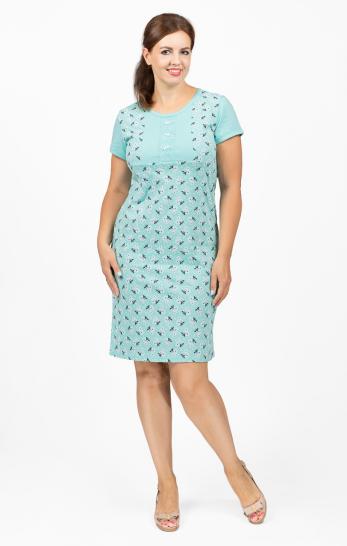 Сорочка с кружевом, ментол (663-3) - фото 1