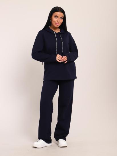 Костюм с капюшоном, футер с лайкрой (01045, темно-синий) - фото 15