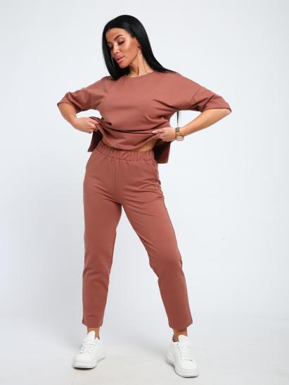 Костюм с брюками, футер с лайкрой (01048, коричневый) - фото 16