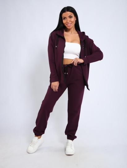 Костюм с брюками, футер с лайкрой 2-х нитка (00907, бордовый) - фото 16