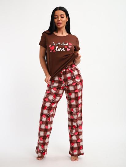 Пижама с брюками (01066, коричневый) - фото 13