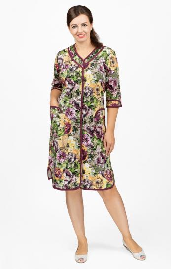 Халат женский на пуговицах (669-1) - фото 2