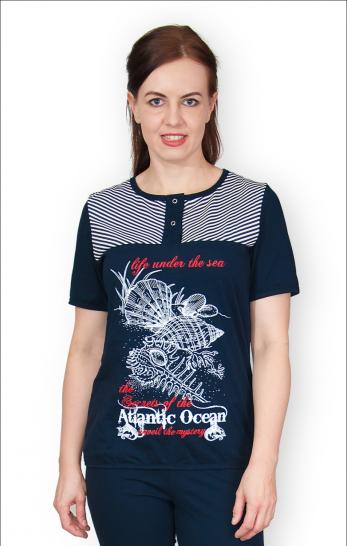 Костюм с бриджами, принт "Atlantic Ocean" (142) - фото 2