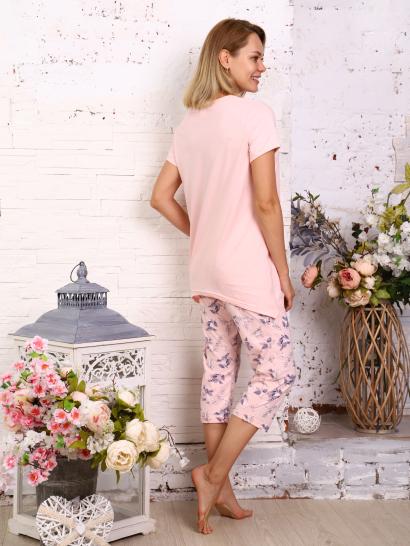 Костюм с бриджами, принт, розовый (705-1) - фото 5