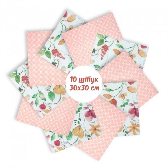 Набор лоскута Весеннее настроение розовый (10 лоскутов 30*30 см) - фото 3