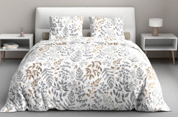 Ткань Листопад серый Бязь 150 см  - фото 1 Ткань Листопад серый Бязь 150 см  - фото 1