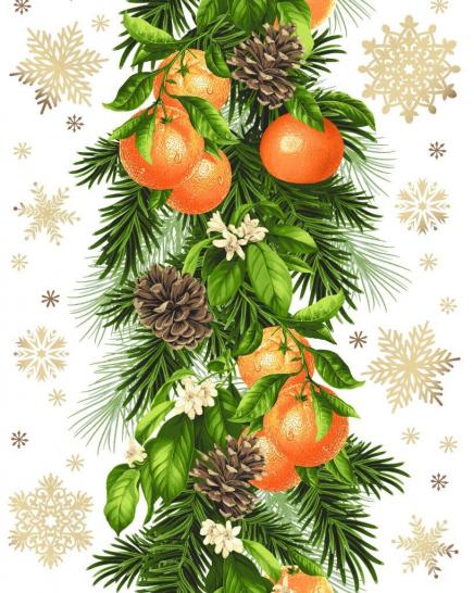 Ткань вафельная Новогодний микс ширина 50 см - фото 1