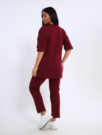 Костюм с брюками, футер с лайкрой (01048, бордовый) - фото 10