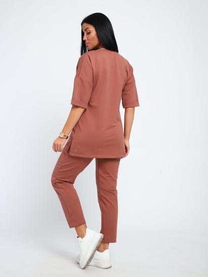 Костюм с брюками, футер с лайкрой (01048, коричневый) - фото 10