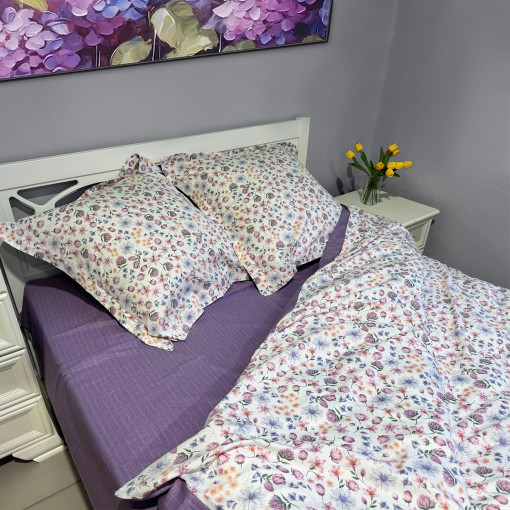 Комплект постельного белья Цветочная сказка сатин - фото 1