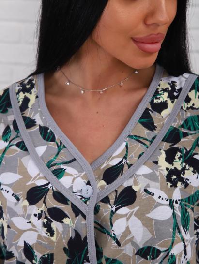 Халат женский на пуговицах с карманами (01076, зеленый) - фото 9