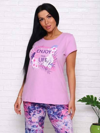 Костюм с бриджами 7/8, принт (00970, лиловый) - фото 6