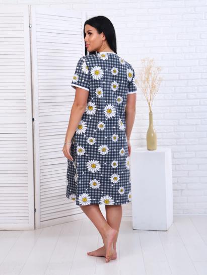 Халат женский на молнии с карманами, ромашка, серый (893-1) - фото 7