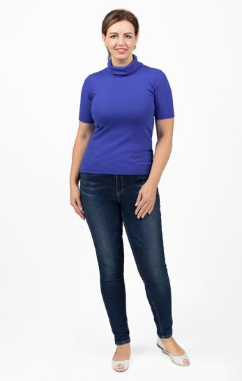 Водолазка женская, рибана с лайкрой (00837, василек) - фото 1