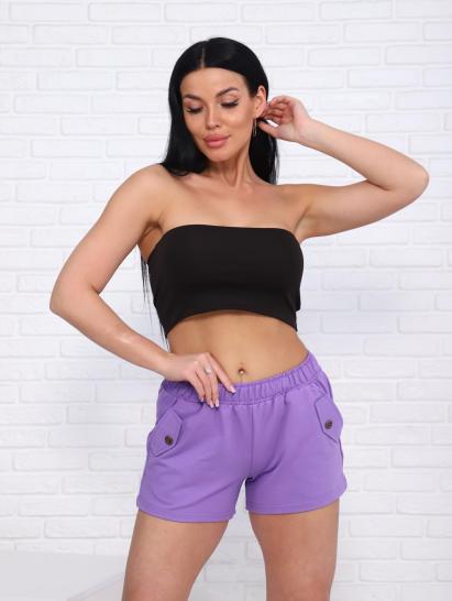Шорты с карманами, футер с лайкрой 2-х нитка (00994, лиловый) - фото 9
