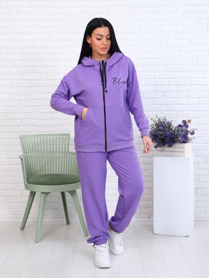 Костюм с брюками, футер с лайкрой 2-х нитка, лиловый (907-3) - фото 12