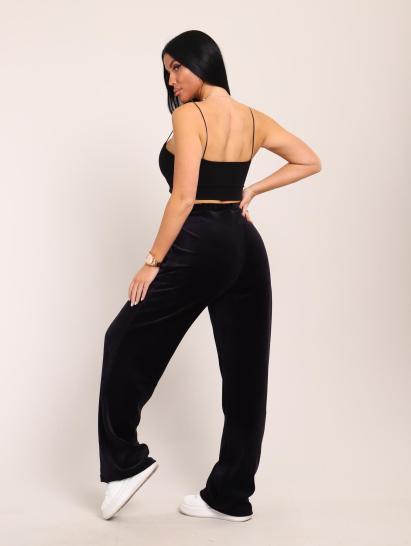 Брюки велюровые с карманами (01039, черный) - фото 6