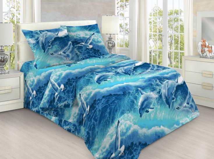 Пододеяльник Дельфины 3D Бязь - фото 1