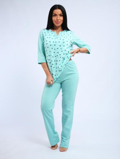 Пижама с брюками футер с начёсом (01059, бирюзовый) - фото 16