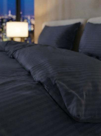 Комплект постельного белья Шпинель антрацит страйп-сатин - фото 2