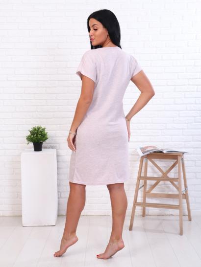 Сорочка, принт "Новогодние зайки", розовый (880-2) - фото 6