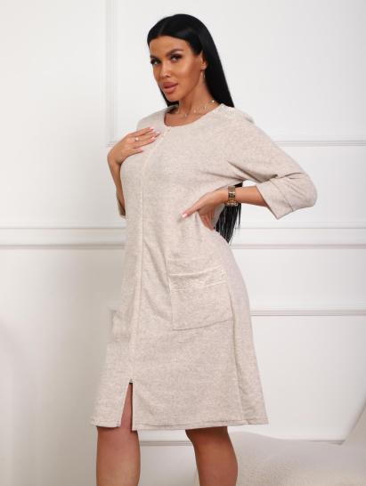 Халат махровый на молнии (01075, светло-бежевый) - фото 2