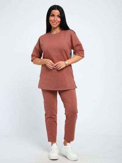 Костюм с брюками, футер с лайкрой (01048, коричневый) - фото 13