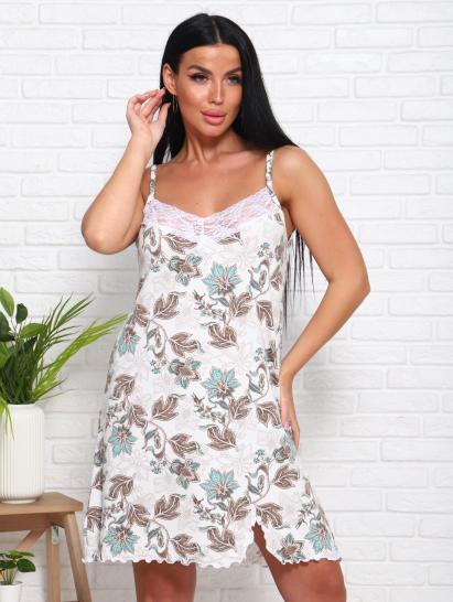 Сорочка вискозная на бретелях (01001, экрю) - фото 6