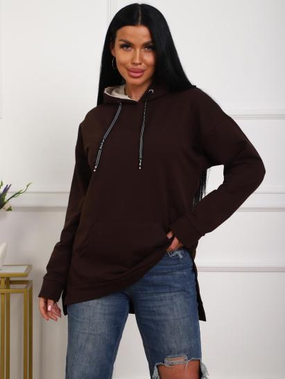 Толстовка футер с капюшоном (01074, шоколадный) - фото 3