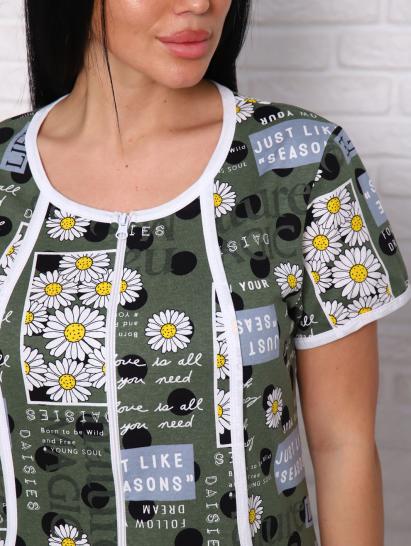 Халат женский на молнии с карманами (00960, зеленый) - фото 2