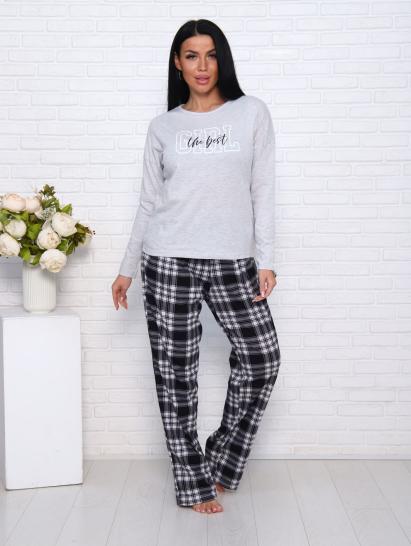 Костюм с брюками, принт, светло-серый меланж (957-2) - фото 1