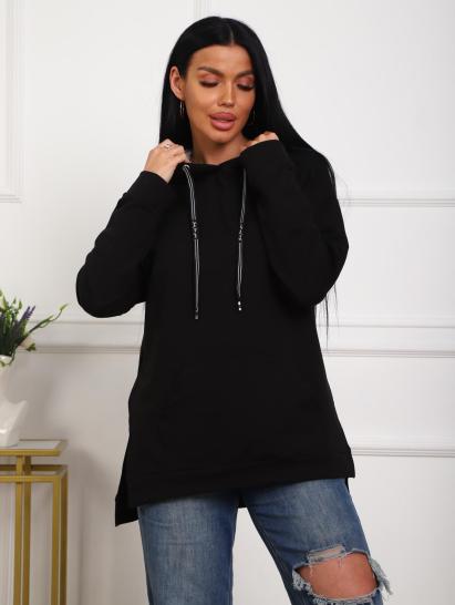 Толстовка футер с капюшоном (01074, черный) - фото 4