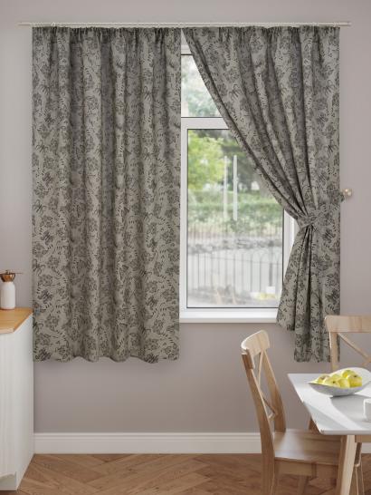 Шторы короткие с подхватами Бабочка графитовая - фото 4