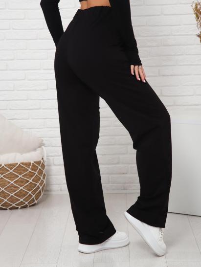 Брюки с карманами футер с лайкрой (01038, черный) - фото 6