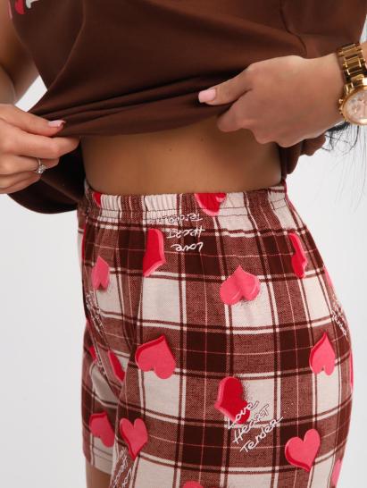 Пижама с шортами (01067, коричневый) - фото 18