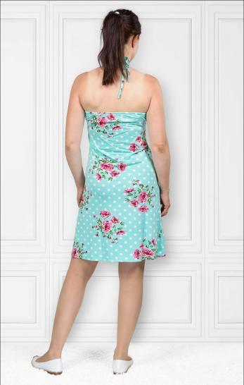 Сарафан из вискозы, ментол цветы (276-2) - фото 3