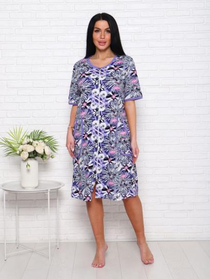 Халат женский на молнии с карманами  (00975, лиловый) - фото 10