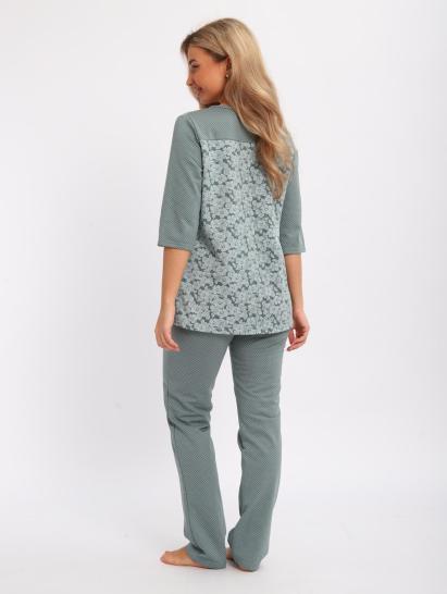 Пижама с брюками футер с начёсом (01059, зеленый) - фото 12