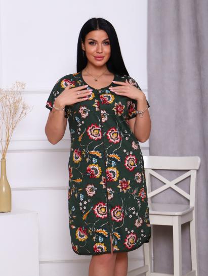 Халат женский на молнии с карманами, хаки (895-1) - фото 4