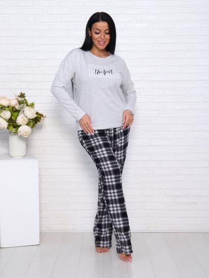 Костюм с брюками, принт, светло-серый меланж (957-2) - фото 10