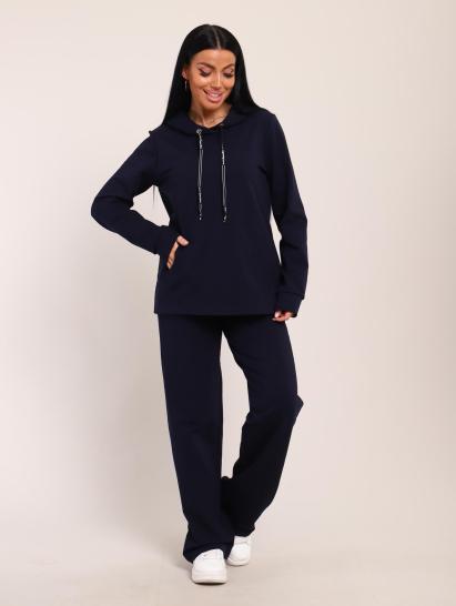Костюм с капюшоном, футер с лайкрой (01045, темно-синий) - фото 14