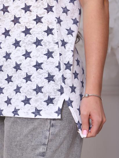 Футболка вискозная, принт, синий (384-2) - фото 10