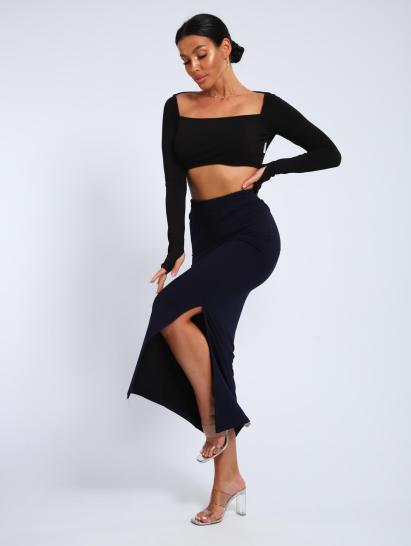 Юбка, футер (01056, темно-синий макси) - фото 2