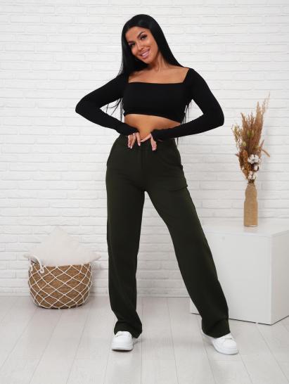 Брюки с карманами футер с лайкрой (01038, хаки) - фото 12