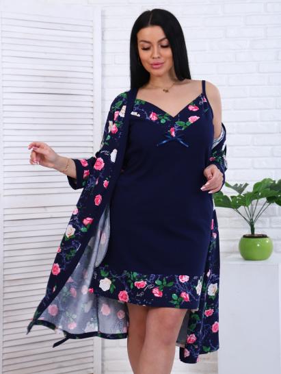 Пеньюар с сорочкой, синий (887-2) - фото 5